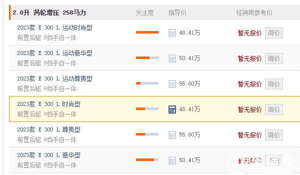 奔馳e300報(bào)價(jià)多少錢 奔馳e300報(bào)價(jià)是48.15萬起步(全款落地53.89萬)