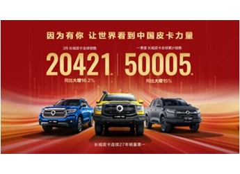 長(zhǎng)城皮卡一季度銷量突破5萬(wàn)輛 同比逆勢(shì)大漲15% 山海炮Hi4-T即將發(fā)布